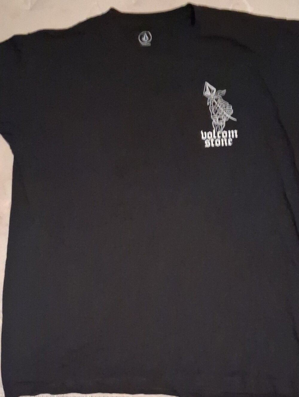 Volcom Black Short Sleeve Tee with White Chest Graphic